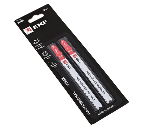 Пилки для электролобзика T123X (чистовой рез листового металла и Al)(HSS)(2 шт)  pl-t123x-2  EKF
