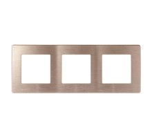 Рамка для розеток и выключателей серия 12 12-5103-04 на 3 поста, сатин, шампань  Б0052522  ЭРА