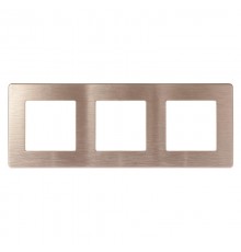 Рамка для розеток и выключателей серия 12 12-5103-04 на 3 поста, сатин, шампань  Б0052522  ЭРА