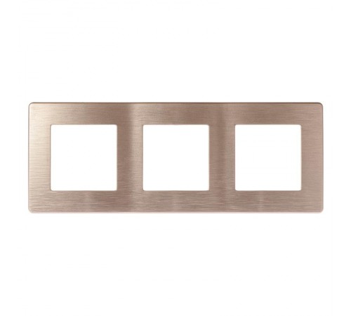 Рамка для розеток и выключателей серия 12 12-5103-04 на 3 поста, сатин, шампань  Б0052522  ЭРА