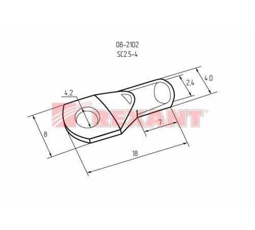 Наконечник кольцевой  3.5 мм 2.5 мм (ТМЛ (DIN) 2.5-4)  08-2102  REXANT