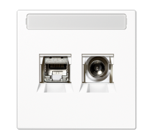 Smart TV розетка (Ethernet + TV) с полем для надписи; термопласт; белый  MMDLS4521WW  Jung