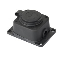 Роз. одномест. с защит. крышкой каучуковая 230В 2P+PE 16A IP44 EKF PRO   RPS-014-16-230-44-r   EKF
