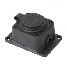 Роз. одномест. с защит. крышкой каучуковая 230В 2P+PE 16A IP44 EKF PRO   RPS-014-16-230-44-r   EKF