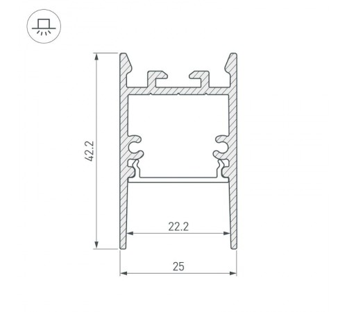 Профиль SL-COMFORT-2542-2000 ANOD (Arlight, Алюминий)  031727  Arlight
