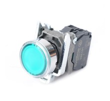 Кнопка SB4 с подсветкой в сборе модульная 22мм зеленая металл 24ВDC 1НО  SB4BW33B1  SE