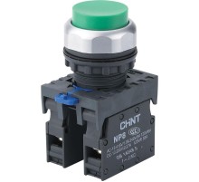 Кнопка выступающая NP8-11GN/3 без подсветки, зелёная 1НО+1НЗ IP65 (R)  667109  CHINT