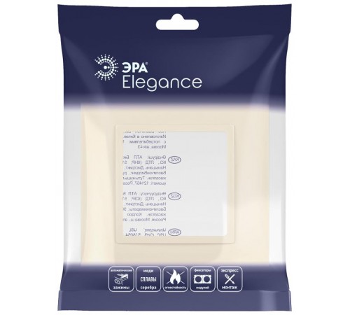 Рамка для розеток и выключателей Elegance 14-5011-02 Classic, на 1 пост, сл.кость  Б0060572  ЭРА