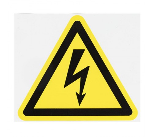 Знак пластик "Опасность поражения электрическим током" (Молния) W08 (100х100мм.) EKF PROxima  pn-1-01  EKF