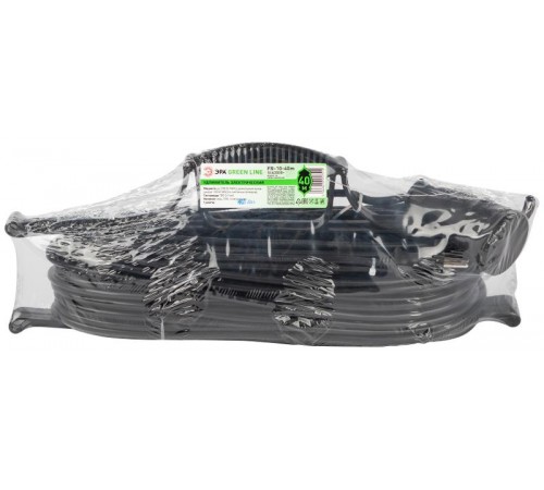 Удлинитель силовой ЭРА GREEN LINE FR-10-40m Greenline на рамке 1 розетка без заземления 40м ПВС 2x1мм2   Б0065095  ЭРА