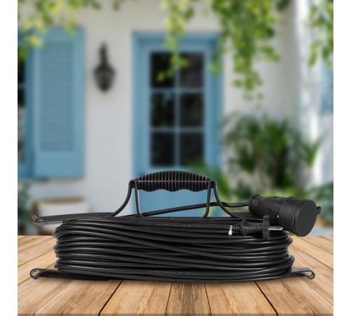 Удлинитель силовой ЭРА GREEN LINE FR-10-40m Greenline на рамке 1 розетка без заземления 40м ПВС 2x1мм2   Б0065095  ЭРА