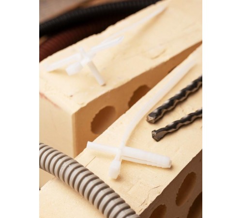 Хомут дюбельный серый (7х150) (50шт.) EKF PROxima  plc-nst-7.2x150w  EKF