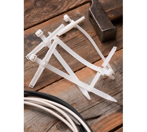 Хомут дюбельный серый (7х150) (50шт.) EKF PROxima  plc-nst-7.2x150w  EKF