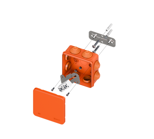 Коробка огнестойкая E45 85х85х40мм с клеммниками 4 полюса 0,5-4мм2 IP55 HF  plc-kmfr-85-404  EKF