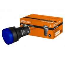 Лампа AD-22DS(LED)матрица d22мм синий 12В AC/DC   SQ0702-0019  TDM