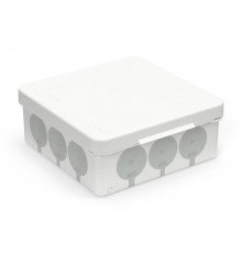 Коробка распределительная 60-0303-9003с для прямого монтажа двухкомпонентная безгалогенная (HF) белая с серым 100х100х40 (90шт/кор)  60-0303-9003с 