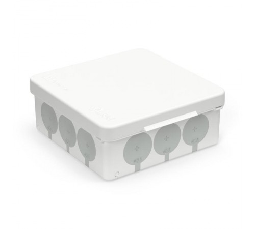 Коробка распределительная 60-0303-9003с для прямого монтажа двухкомпонентная безгалогенная (HF) белая с серым 100х100х40 (90шт/кор)  60-0303-9003с 