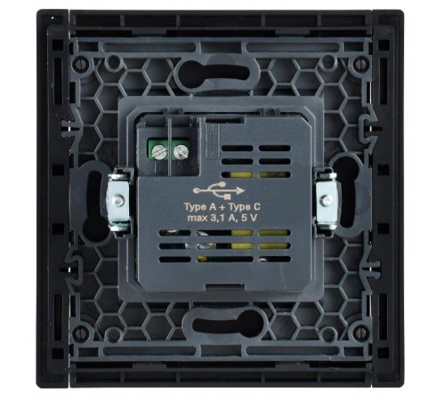FORTE&PIANO Розетка USB A+C 3,1А FP550 сталь  FP-U22-D31-K46  IEK