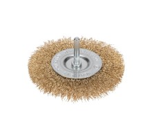 Щетка дисковая для дрели, витая латунированная проволока, 100мм  KR-91-1231  Kranz