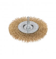 Щетка дисковая для дрели, витая латунированная проволока, 100мм  KR-91-1231  Kranz