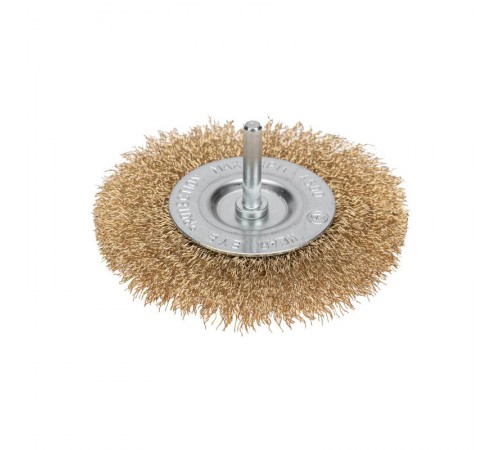 Щетка дисковая для дрели, витая латунированная проволока, 100мм  KR-91-1231  Kranz