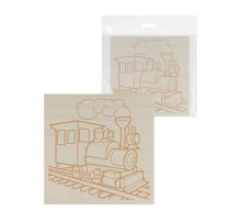 Доска для выжигания, Паровоз, 150х150 мм, 1 шт., пакет,  SQ1025-1104  TDM