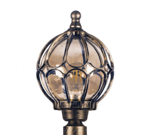 Светильник садово-парковый PL3706 60W 230V E27 180*180*1100мм черное золото (столб 1,0M)  11374  FERON