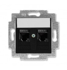 ABB Levit Антрацит Розетка комп. 2-ая 2хRJ45 категория 6  5014H-A61018 63W  2CHH296118A6063  ABB