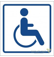 Знак безопасности BL-2020B.D01"Символ доступ. для инвалидов"  a21347  Белый свет