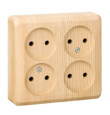 Этюд Сосна О/У Розетка Розетка 4-ая без заземления без шторок  PA16-205D  SE