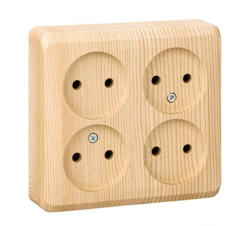 Этюд Сосна О/У Розетка Розетка 4-ая без заземления без шторок  PA16-205D  SE
