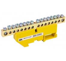 Шина PE "земля" на DIN-изоляторе ШНИ-8х12-16-Д-Ж  YNN10-812-16D-K05  IEK