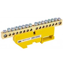 Шина PE "земля" на DIN-изоляторе ШНИ-8х12-16-Д-Ж  YNN10-812-16D-K05  IEK