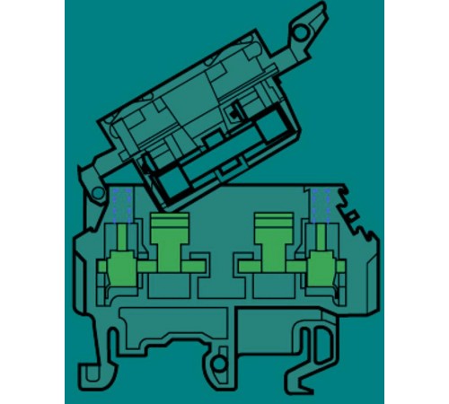 Клемма M4/8.SFT винт 4мм.кв., тест., держатель предохранителя 5х20, 5х25 мм, гнезда диаметром 2 мм.  1SNA115662R2200  TE