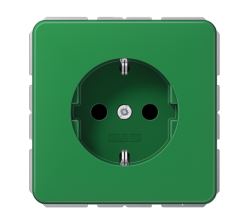 Штепсельная розетка SCHUKO 16A 250V~ с защитой от детей; центральная плата; зеленая  CD1520BFKIGN  Jung