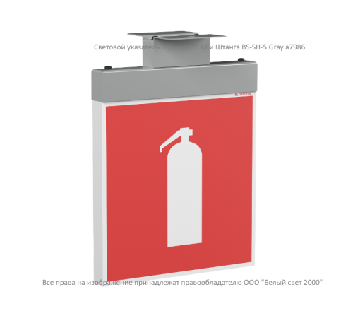 Указатель аварийный светодиодный RADEM BS-73-S1-INEXI2 Серый 4,6Вт 3ч постоянный накладной IP40  a15533  Белый свет