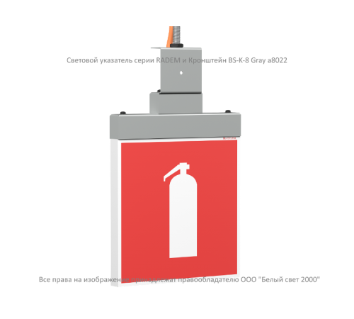 Указатель аварийный светодиодный RADEM BS-73-S1-INEXI2 Серый 4,6Вт 3ч постоянный накладной IP40  a15533  Белый свет