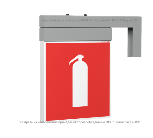 Указатель аварийный светодиодный RADEM BS-73-S1-INEXI2 Серый 4,6Вт 3ч постоянный накладной IP40  a15533  Белый свет