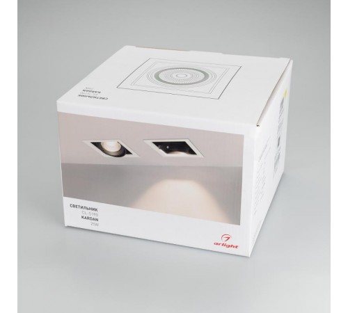 Светильник CL-KARDAN-S190x190-25W Warm3000 (WH-BK, 30 deg)  024985  Arlight