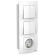 Blanca Белый С/У Блок:Розетка з/к шт 16А, 250В+выкл 2-клавишный.+выкл 2-клавишный.  BLNBS102201  SE