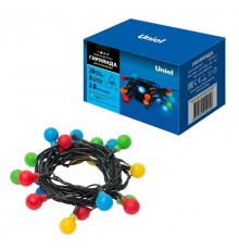 Гирлянда светодиодная с контр. Разноцветные шарики  ULD-S0280-020/DGA MULTI IP20 COLORBALLS  20 диодов  L=28  мультиколор IP20 шнур зел 11093  Uniel