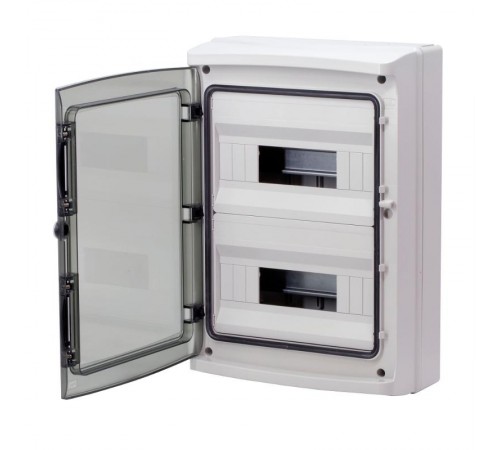 Щиток настенный с дверцей 24 мод.,IP65, серый, с клеммным блоком 63А  RB24W6TGD  DKC