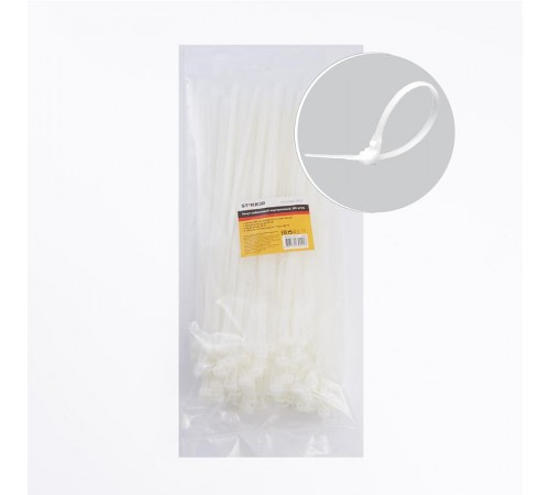 Хомут нейлоновый многоразовый 8x300 мм , белый (100шт в упак)  39084  STEKKER