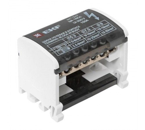 Шина нулевая в корпусе 2х7 EKF PROxima  sn0-2x7  EKF