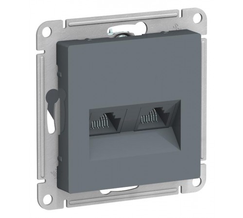 AtlasDesign Грифель Розетка 2-ая компьютерная RJ45+RJ45, кат.5E, механизм  ATN000785  SE