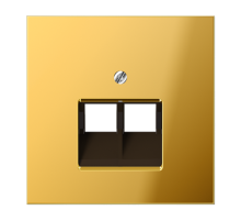 Крышка для сдвоенной телефонной и компютерной розетки  UAE; металл цвета золота  GO2969-2UA  Jung