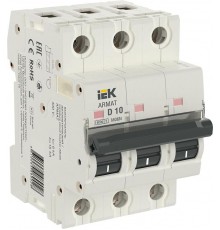 Выключатель автоматический трехполюсный M06N 3P D 10А 6кА ARMAT  AR-M06N-3-D010  IEK