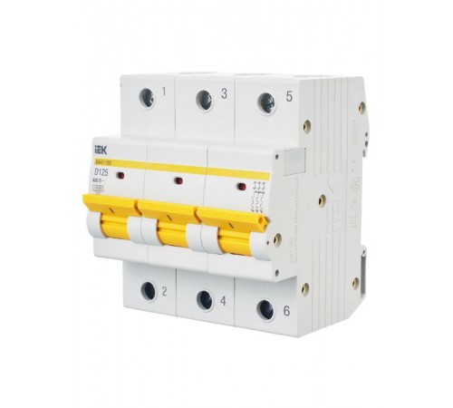 Выключатель автоматический трехполюсный ВА47-150 125А D 15кА KARAT  MVA50-3-125-D  IEK