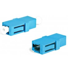 Адаптер проходной оптический FA-P00Z-LC/LC-N/WH-BL LC-LC, SM, simplex, корпус пластиковый, синий, белые колпачки  243943  Hyperline