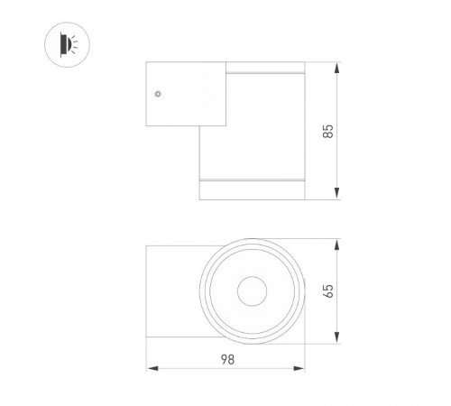 Светильник LGD-RAY-WALL-R65-9W Warm3000 (GR, 23 deg, 230V) (Arlight, IP65 Металл, 3 года)  038153  Arlight